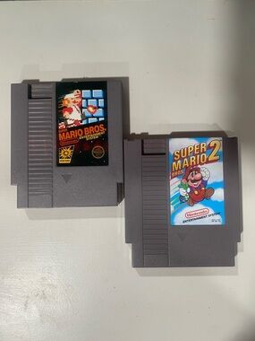 Nintendo NES Super Mario Bros. Pair - Gray Cartridges